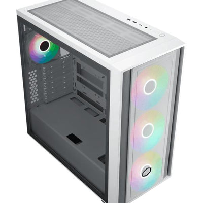 Cooler Master MB600-WGNN-S00 MasterBox 600 White, TG, eATX, 3x 140mm ARGB, 1x 120mm, USB3.2 Gen2