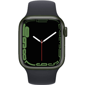 Apple Watch Series 7 45mm Refurbished | Groen Aluminium | 4G | Zwart Sportbandje | Accessoires | 1 Jaar Garantie