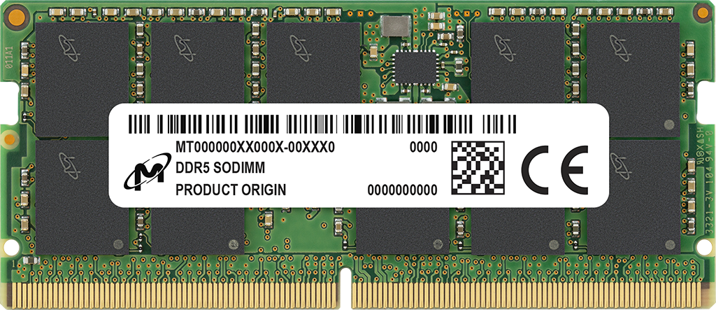 MICRON 32GB DDR5 SO-DIMM | 4800MHz | 262-pin | 2Rx8 | 1 jaar Garantie