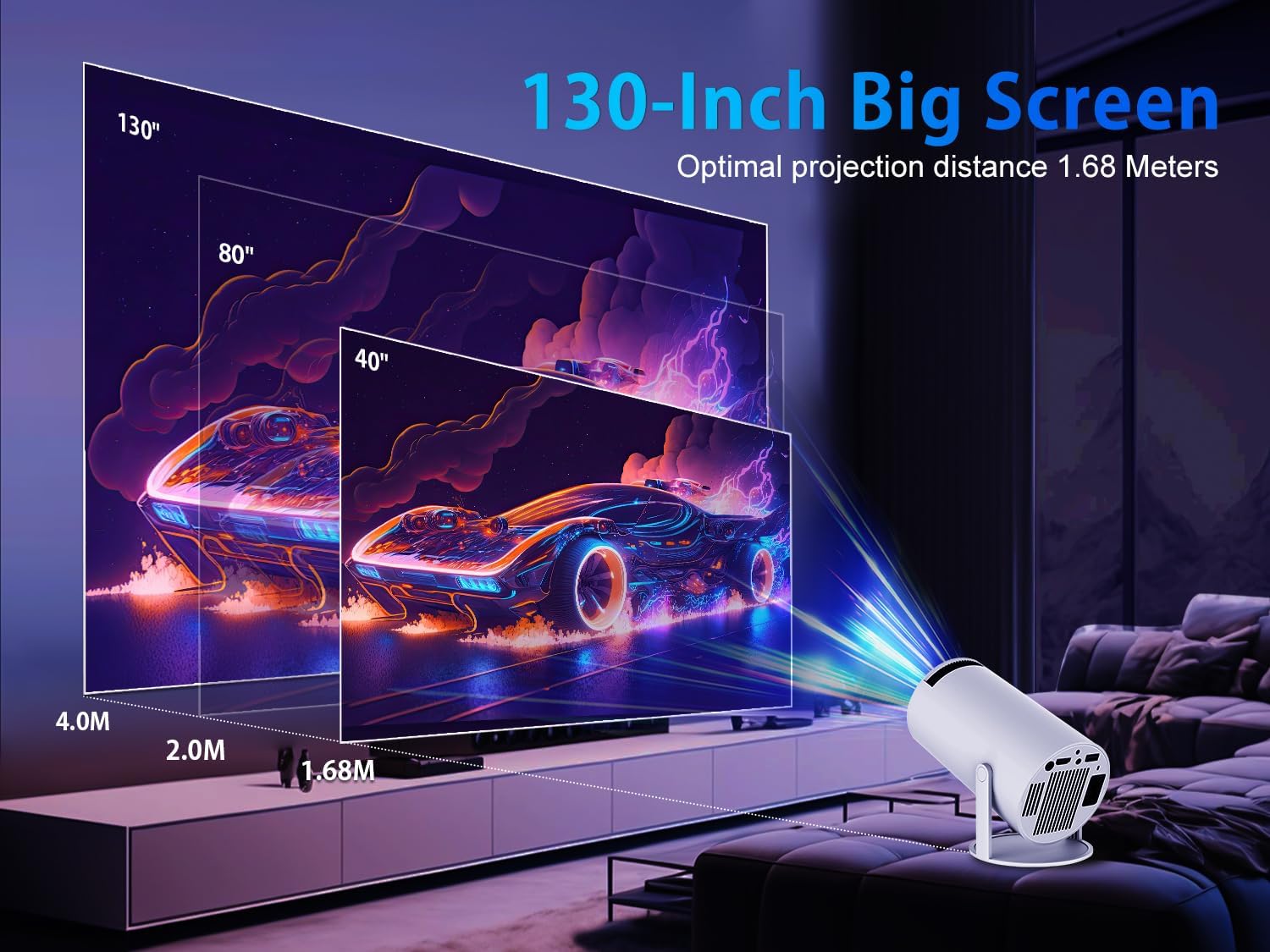 Magcubic HY300 Pro Mini Projector | Android TV | WiFi 6 | Bluetooth | 180° Draaibaar | 4K Ondersteuning