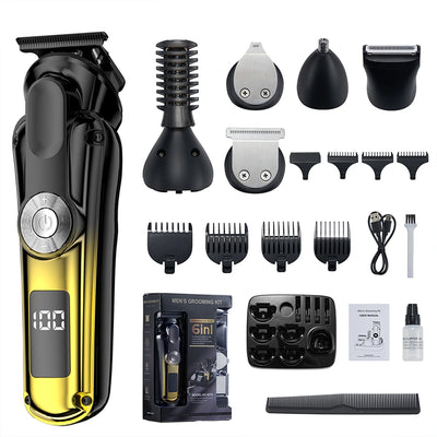 6-in-1 Elektrische Baardtrimmer voor Mannen | Draadloos | USB Oplaadbaar | Complete Grooming Set