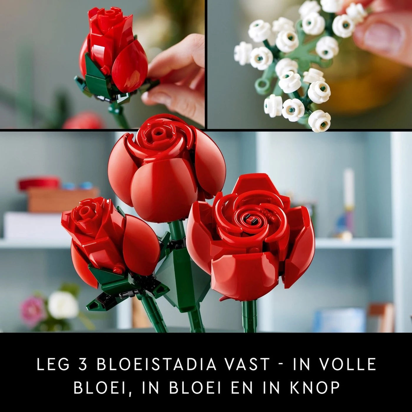 LEGO Icons Rozenboeket Bouwset 10328 | 12 Rode Rozen | LEGO Botanicals Set voor Volwassenen