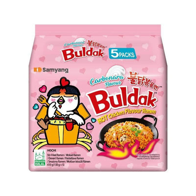 Samyang Buldak Hot Chicken Carbonara Ramen | Pittige Koreaanse Noedels (5 x 130g)