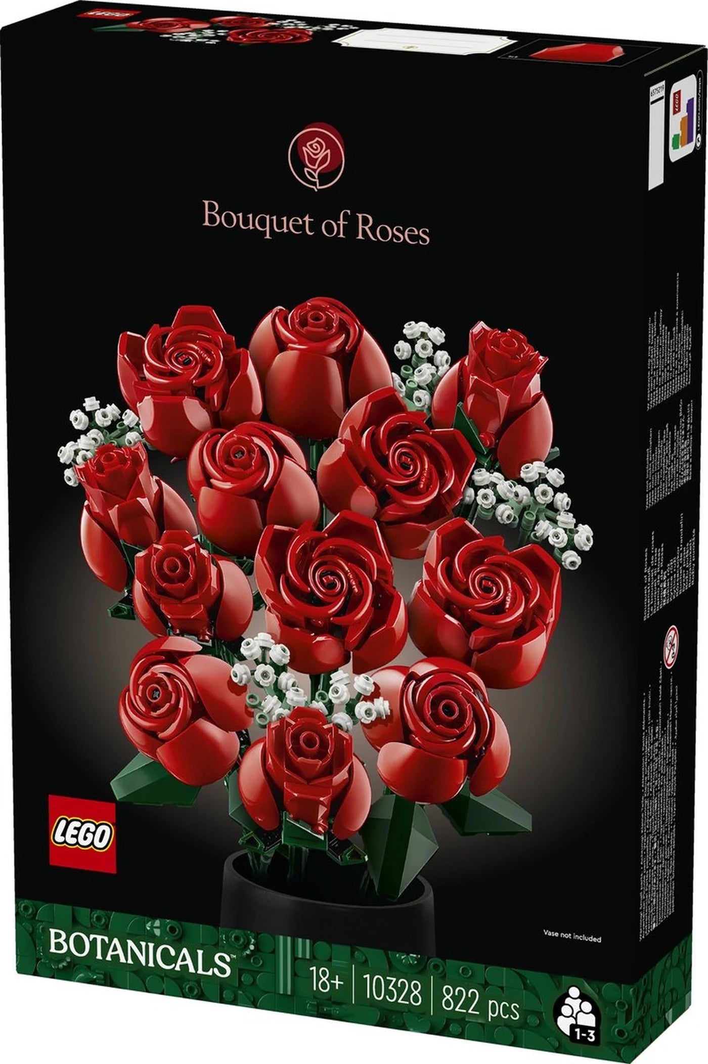 LEGO Icons Rozenboeket Bouwset 10328 | 12 Rode Rozen | LEGO Botanicals Set voor Volwassenen