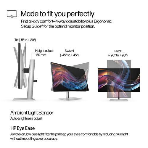 HP Pro 727pk | 27" 4K IPS Monitor (3840x2160) | 2x DP, HDMI, TB4, USB-C | 1 Jaar Garantie