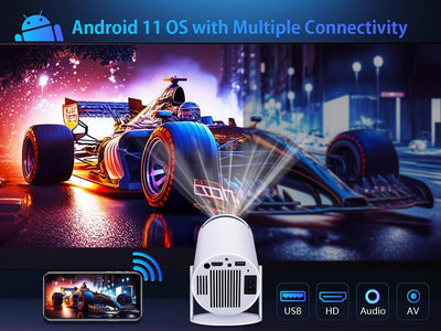 Magcubic HY300 Pro Mini Projector | Android TV | WiFi 6 | Bluetooth | 180° Draaibaar | 4K Ondersteuning