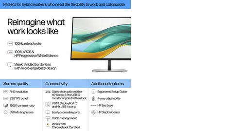 HP S5 Pro 524pf Refurbished | 23.8 inch IPS FHD Monitor | 1920x1080 | 12M Garantie
