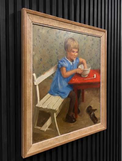 Schilderij “Meisje met de Bellenblaas” (1934) | Rie Knipscheer (1911–2003) | Olieverf op doek | Gesigneerd