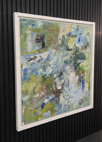 Abstract Schilderij in Blauwe en Groene Tinten | Origineel Kunstwerk