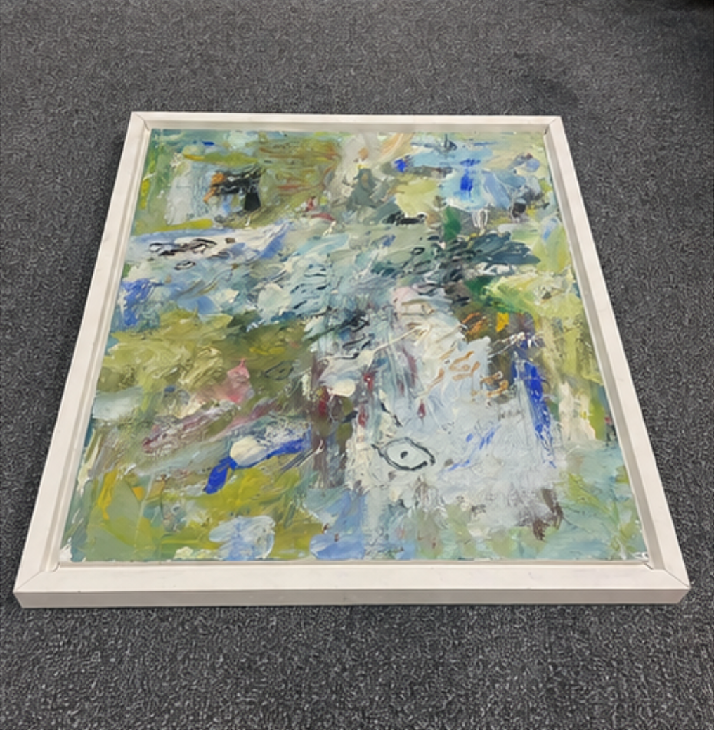 Abstract Schilderij in Blauwe en Groene Tinten | Origineel Kunstwerk