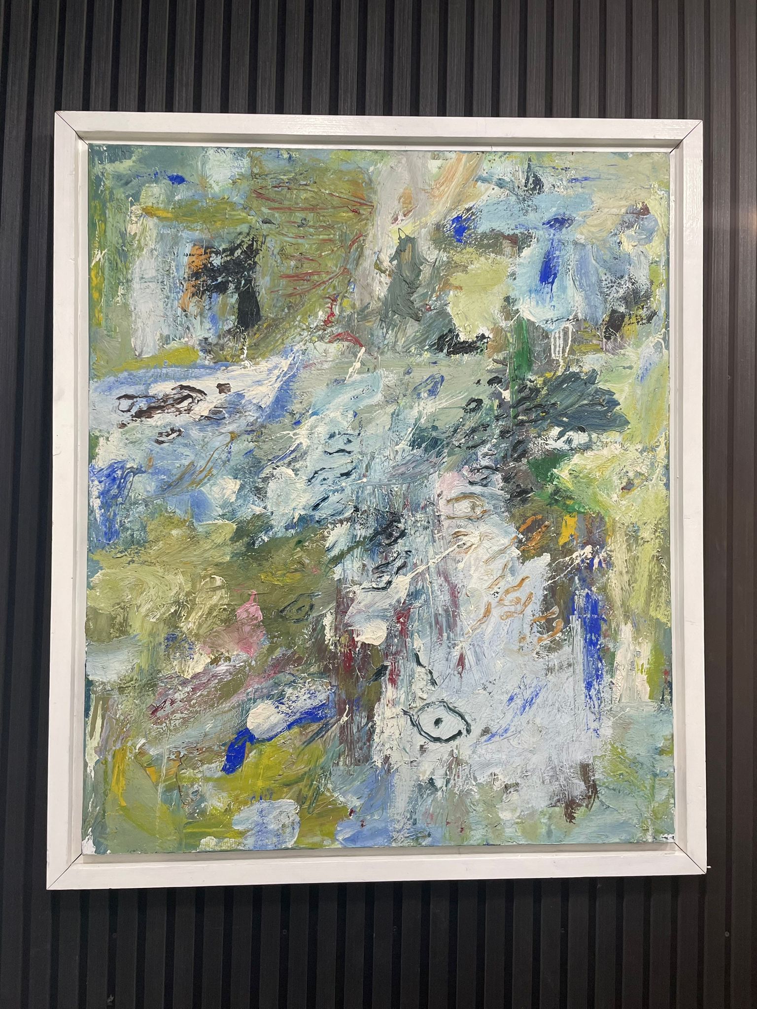 Abstract Schilderij in Blauwe en Groene Tinten | Origineel Kunstwerk