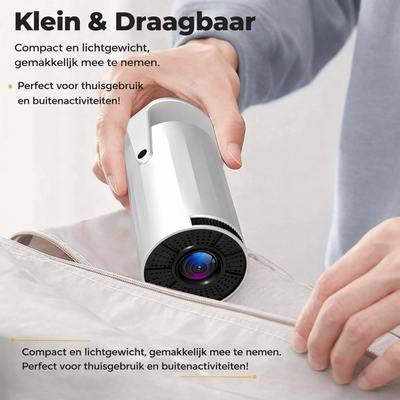 XBJ Mini Beamer met WiFi 6 & Bluetooth 5.2 | Android 11 Smart Projector | 1080p HD (4K Support) | 200 ANSI | 180° Draaibaar