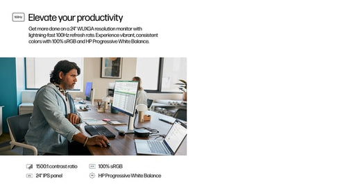 HP S5 Pro 524pn Refurbished | 24" IPS WUXGA Monitor | 1920x1200 | HDMI/DP/VESA | 12M Garantie